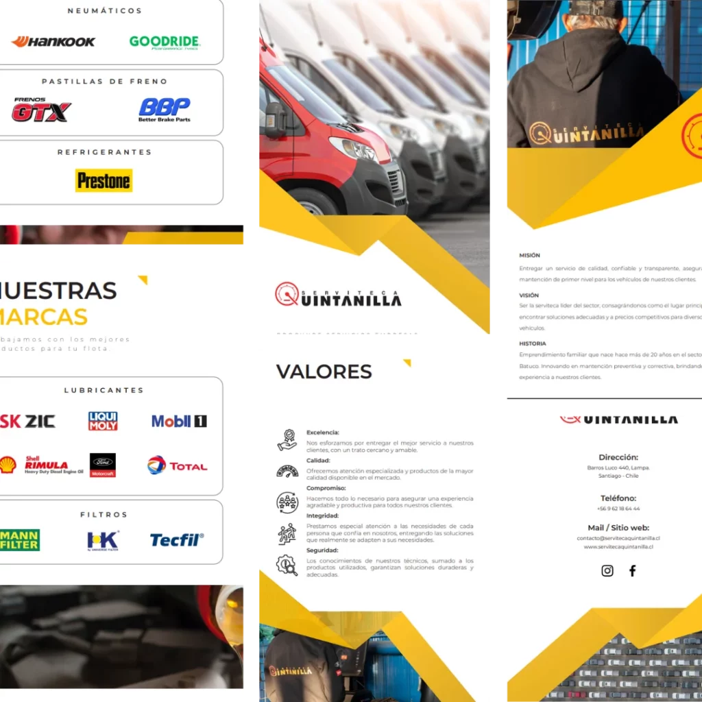 Diseño brochure serviteca - grupoqs